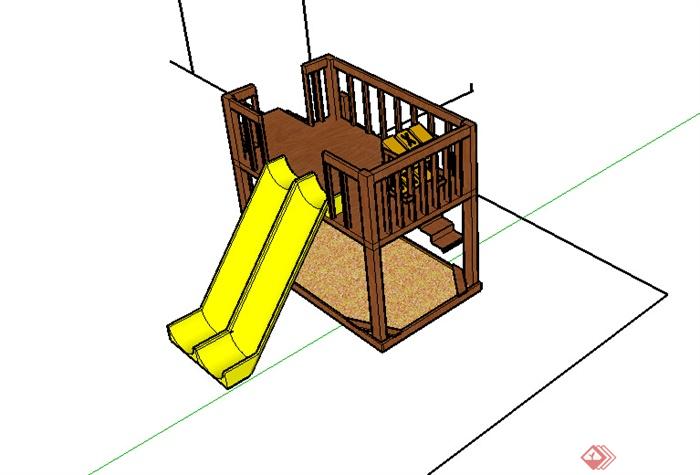 某游乐设施滑梯设计su模型素材