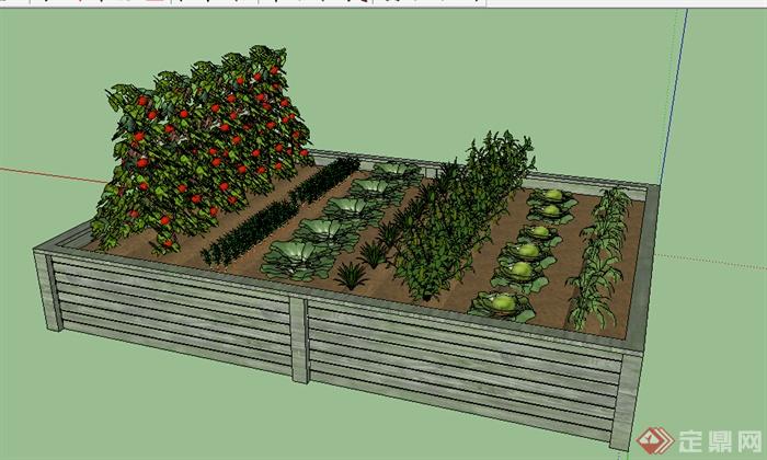 某园林室外菜地设计su模型