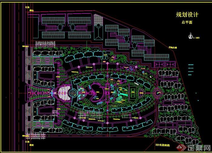 某个小区规划设计平面图,景观节点标注详细,图纸精细,具有一定的参考