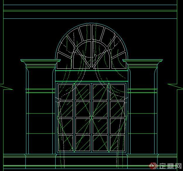 欧式风格拱形窗户立面图