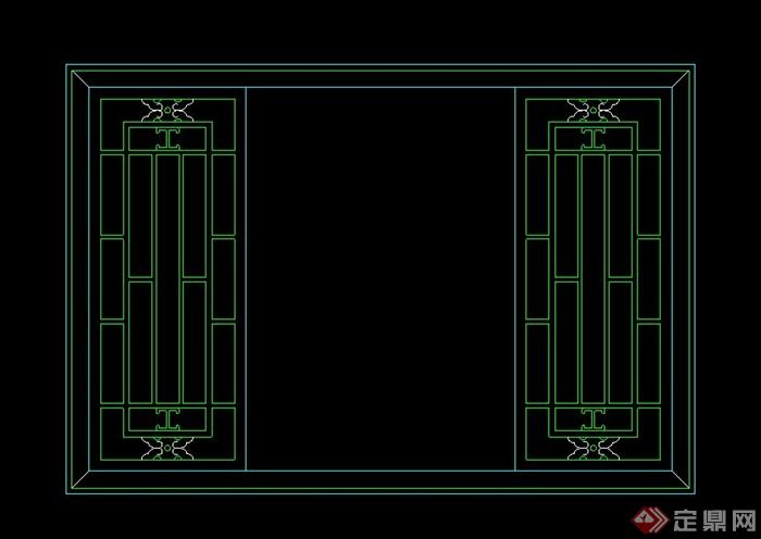 一道中式窗户设计cad立面图