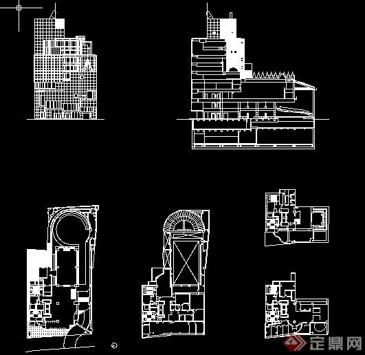 现代风格螺旋大厦建筑设计方案DXF格式
