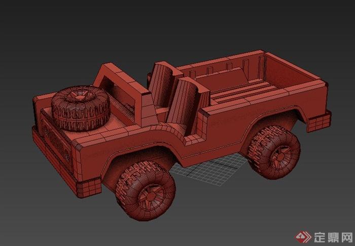 一辆玩具车设计3dmax模型