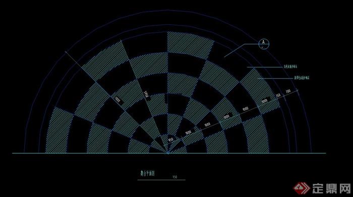 某半圆形广场铺装设计cad施工图