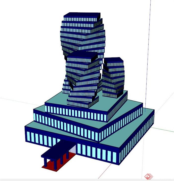 特色概念建筑设计su模型