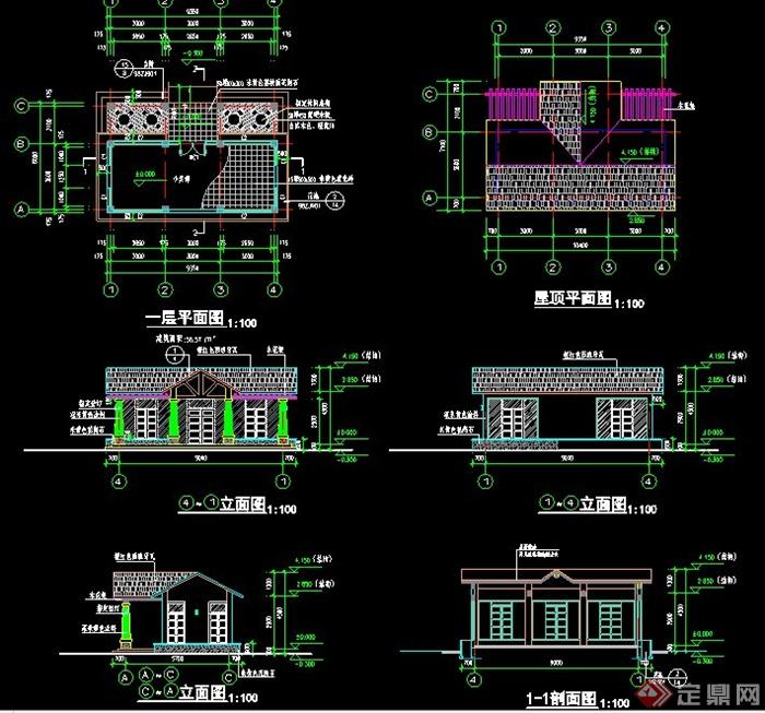 某公园小卖部建筑设计施工图