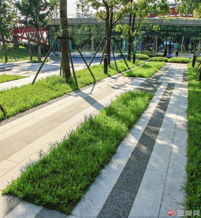 园林道路景观设计图-道路植物地面铺装-设计师