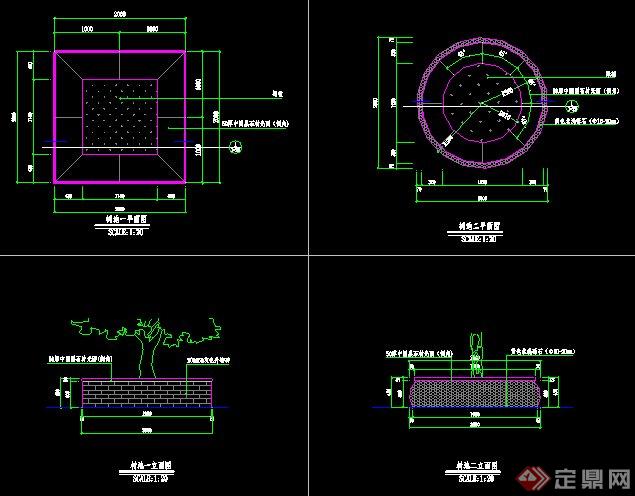 多款花坛及树池施工图