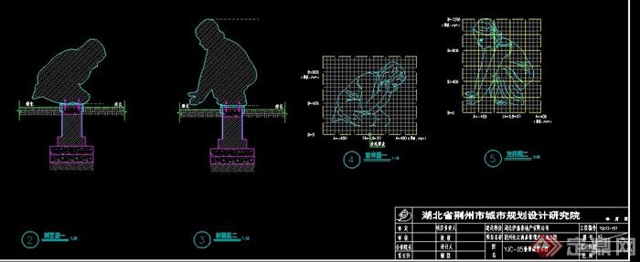 情景人物雕塑设计cad施工图