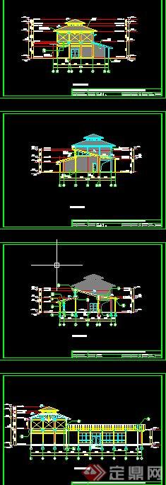 园林景观休息长亭设计cad施工图