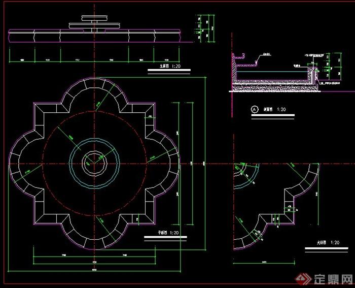 花型水池设计cad施工图
