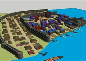 3D模型城市城镇新农村乡村旅游园林景观设计