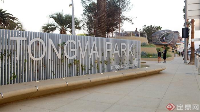现代某公园景观设计图-商业标志牌地面铺装-设