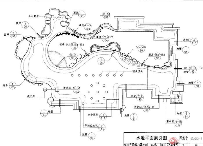 园林景观节点园路铺装,围墙,水池壁等设计pdf施工图