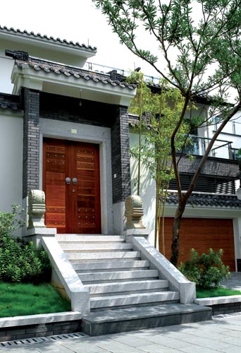 中式景观风格节点图片-大门台阶矮墙-设计师图库