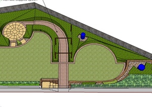 某小型庭院花园模型设计SU(草图大师)素材