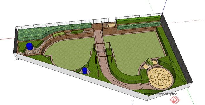 某小型庭院花园模型设计SU素材(2)