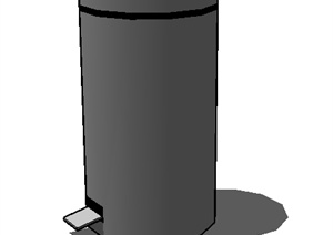 一个脚踏式垃圾桶SU(草图大师)模型