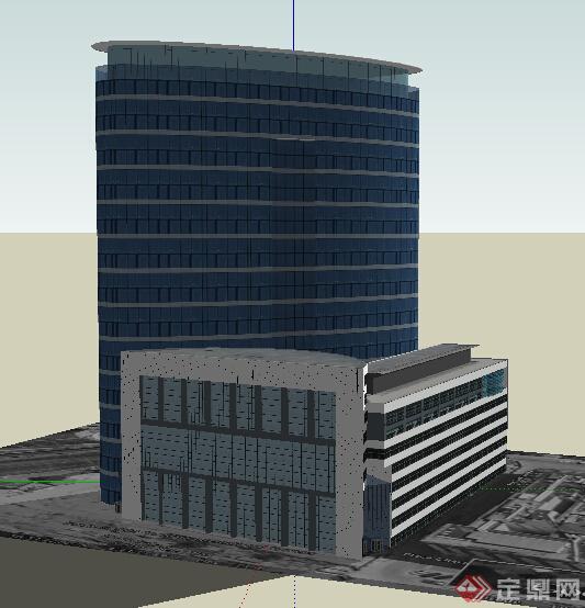 某现代多层商业建筑设计方案SU模型(1)