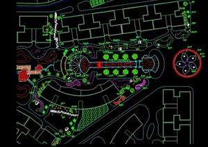 某住宅区中央花园景观设计CAD总平面图