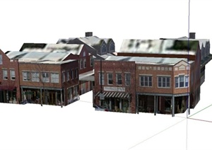 某两层商住楼建筑设计SU(草图大师)模型