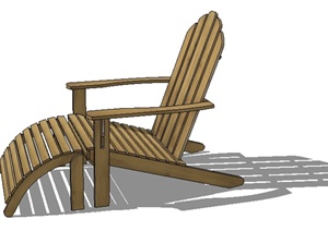 一把木块拼接凉椅躺椅SU(草图大师)模型
