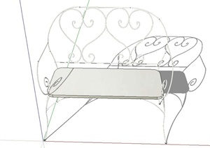 某花园靠椅设计SU(草图大师)模型