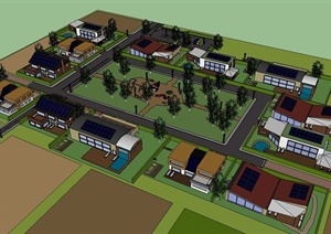 某住宅区建筑和景观设计SU(草图大师)模型