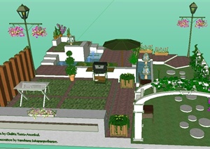 某现代花园景观设计SU(草图大师)模型