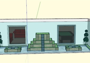 某住宅建筑阳台景观设计SU(草图大师)模型