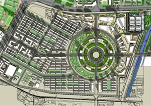 某现代城市规划设计SU(草图大师)模型