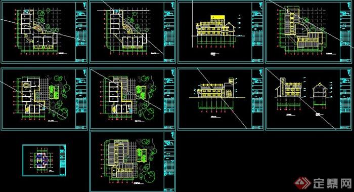 瑞安市某广场景观建筑施工CAD图(3)