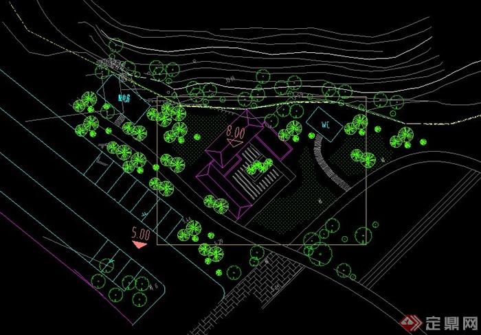 瑞安市某广场景观建筑施工CAD图(4)