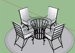 某室内桌椅设计SU(草图大师)模型