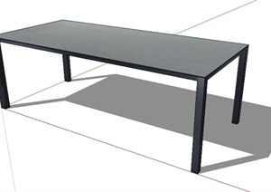 一张长方形桌子SU(草图大师)模型