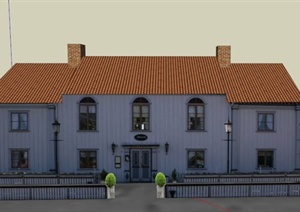 某欧式普通两层住宅建筑SU(草图大师)模型