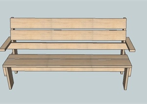 某简约木靠椅设计SU(草图大师)模型