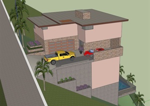 某梯形住宅景观设计SU(草图大师)模型