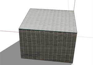 一张木编桌设计SU(草图大师)模型