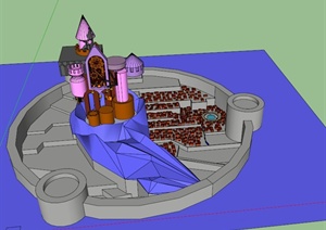某欧式城堡堡 垒设计SU(草图大师)模型