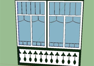 两扇窗子设计SU(草图大师)模型