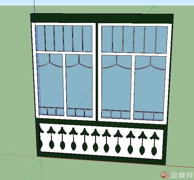 两扇窗子设计SU模型(1)
