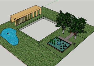 某欧式屋顶花园设计SU(草图大师)模型