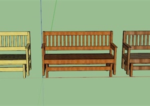 3款不同颜色的座椅设计SU(草图大师)模型