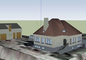 两栋欧式住宅建筑设计SU(草图大师)模型