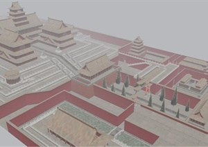 某古典中式宫殿建筑设计SU(草图大师)模型