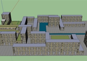 某东南亚教学楼建筑设计SU(草图大师)模型
