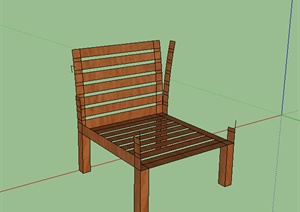 某木质坐凳座椅设计SU(草图大师)模型素材