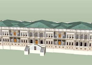 某欧式国际豪华酒店建筑设计SU(草图大师)模型