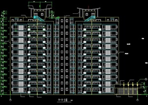 某现代三栋住宅建筑设计施工CAD图